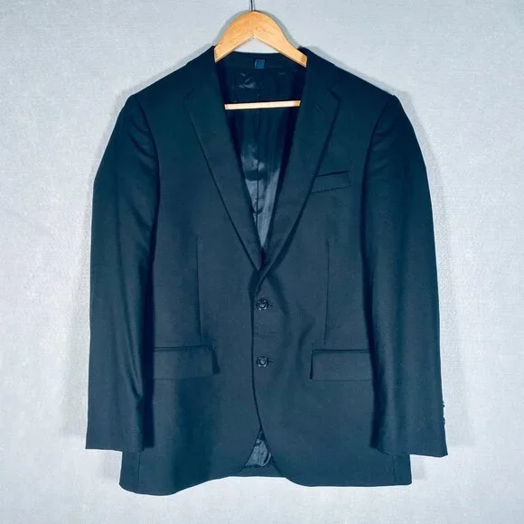 J Crew Thompson Blazer Mens 38R Black Flex Wool Sport Coat Jacket Preppy - Picture 1 of 11